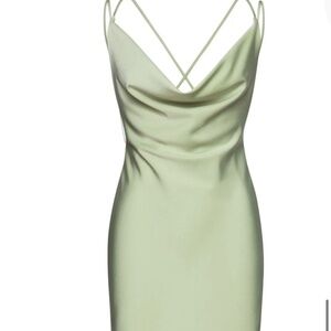 Milla Cowl beck slip dress in beige